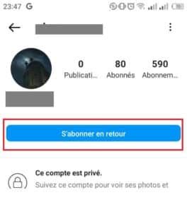 compte privé Instagram